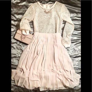 Pink patterned organza top